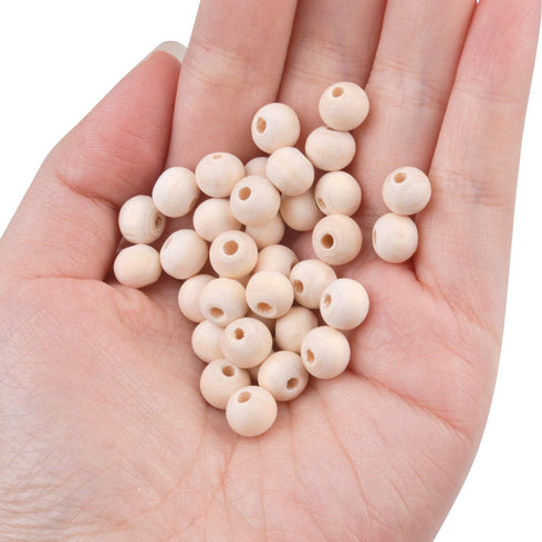 BronaGrand 300pcs 8MM Natural Color Round Ball Wood Spacer Beads Jewelry Findings Charms...