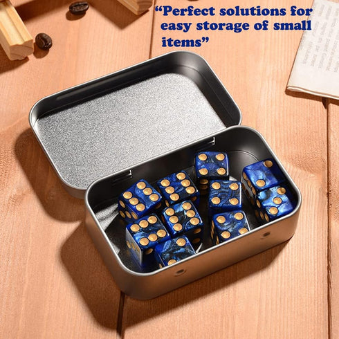 AKOAK 3 Pcs 3.7 x 2.4 x 0.8 Inches Silver Rectangular Empty Hinged Tins Box Containers for First Aid Kit,Survival Kits,Storage,Herbs,Pills,Crafts ...