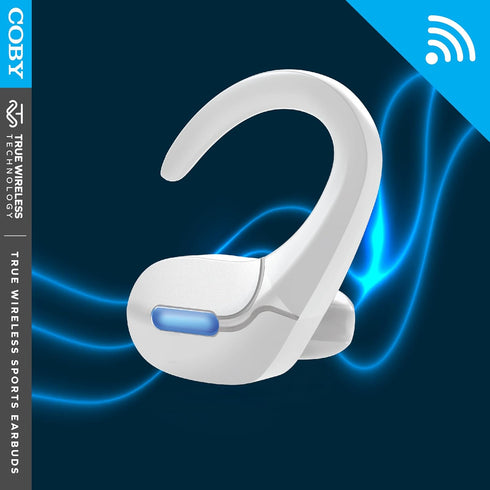 Coby True Wireless Sports Ear Buds with Over Ear Hooks | Wireless Bluetooth Earbuds | Sweatproof and Splash-Resistant | Headphones with Microphone...