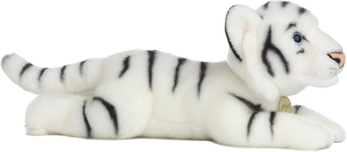 Aurora® Realistic Miyoni® White Tiger Stuffed Animal - Lifelike Detail - Cherished Companionship - White 16.5 Inches...