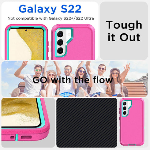 AICase for Samsung Galaxy S22 Case with Screen Protector,Heavy Duty Drop Protection Full Body Rugged Shockproof/Dust Proof Military Protective Tou...