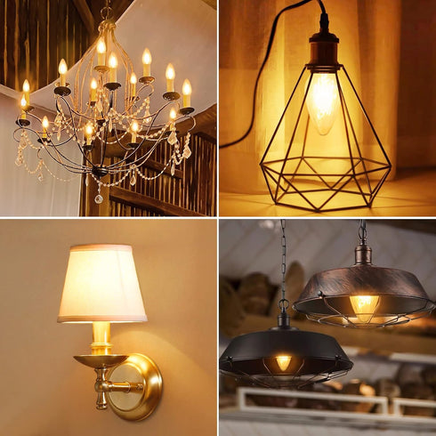 ROMANJOY F15 4W LED Light Bulbs, LED Porch Light Bulbs, E26 Medium Base, Dimmable 2700K Warm White LED Post Bulb 40w Equivalent, Outdoor Decorativ...
