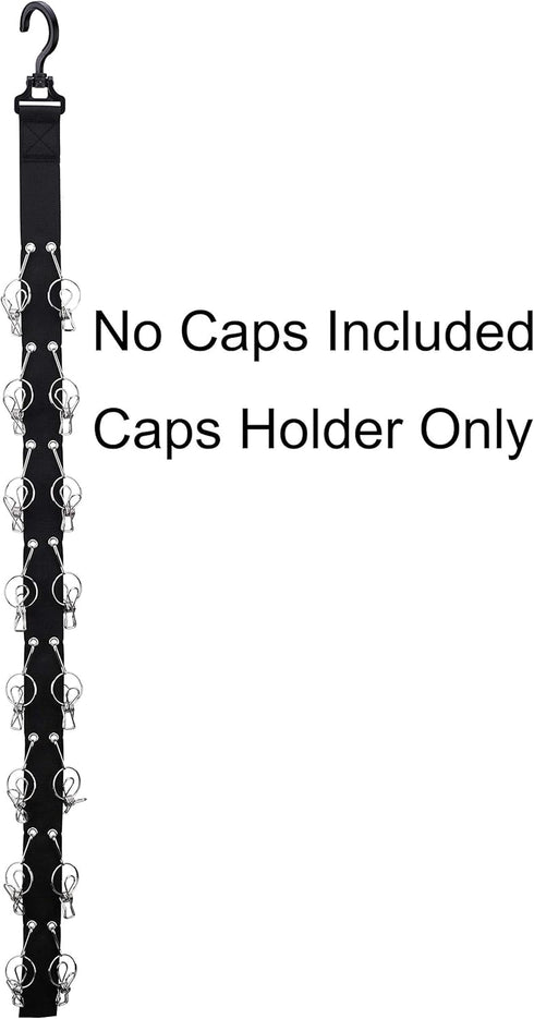 Closet Hanging Cap Organizer, 16 Baseball Cap Rack, Closet Hook Cap Holder Hat Storage Organizer - Keep Hats Cleaner Than a Hat Rack (1 Pack)...