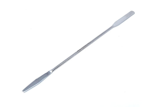 Lab Micro Double Ended Spatula Round/Tapered Arrow End (Flat Ends 50mm x 9mm), 9" Length, Stainless Steel...