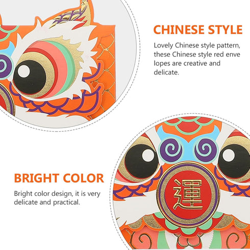 COHEALI Chinese Red Envelopes 12Pcs Traditional Chinese New Year Red Envelopes 2024 Year Dragon Hong Bao Money Pockets...