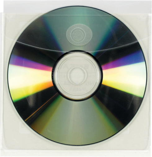 Smead Self-Adhesive Poly Pocket, CD/DVD Size, Resealable Security Flap, Clear, 10 per Pack (68144)...