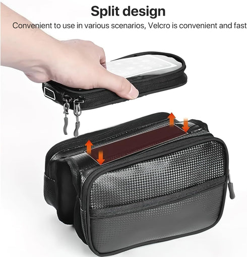 Bicycle Top Tube Bag?Comes With Rain Cover?Waterproof Bicycle Front Rack Bag?Top Tube Bicycle Bag Suitable Road Mountain Bike Outdoor Cycling Trav...