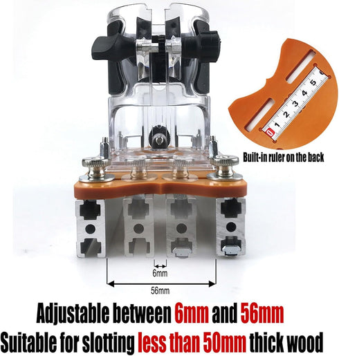 Trimming Machine Slotted Bracket, 2 in 1 Invisible Fastener Slotting Bracket for Woodworking, Aluminum Alloy Wood Router Slotting Locator, Woodwor...