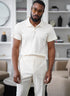 Know Me Men's Short Sleeve Polo Shirt and Slim Fit Bell Bottom Pants Sewing Pattern Kit, Design Code ME2035, Sizes 34-36-38-40-42...