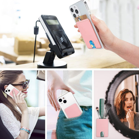 SHANSHUI Credit Card Holder for Cell Phone, 3 Pack Premium Silicone Ultra Slim Phone Wallet Stick on Phone Pocket Fit Almost All Smartphones - Bla...