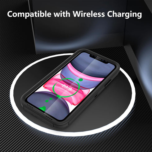 for IPhone 11 Case, Heavy Duty Shockproof Protective iPhone 11 Phone Case with Dual Layer Protection (Black)...