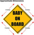 Zento Deals 2 Pack of Baby on Board Reflective Bright Yellow Magnetic Signs for Car - Best Safety Sign Accessories for Cars 5’’ by 5’’...
