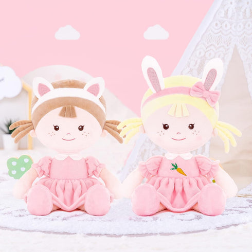 Cuddle Buddy Doll Soft Baby Doll for Girls First Baby Doll Plush Rag Doll Wear Kitty Costume PinkDress 14"?Milly series?...
