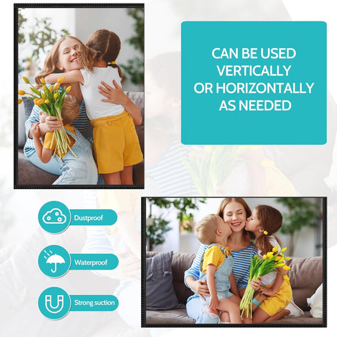 Picture Frame, 12 Pack Magnetic 4x6 inch, Black Border, Reusable Refrigerator Magnets, Perfect Display Frame...