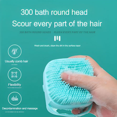 2pcs Dog Brush, Cat Brush, Dog Hair Brush, Pet Grooming Brush, Self-cleaning Slicker Brush ..AND.. Silicone Dog Bath Brush, Pet Hair Removal Tool ...