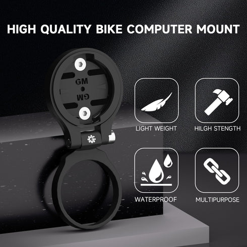 Bike Stem Computer Mount - Adjustable Out Front Mount for Garmin Edge 25 130 200 500 510 520 800 810 820 1000 1030, for Wahoo Elemnt Bolt Mini Bry...