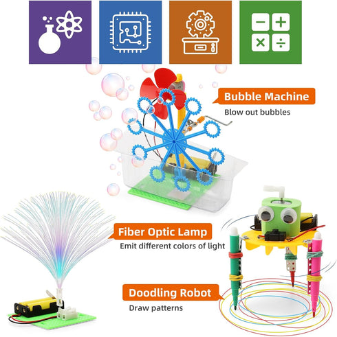 STEM Science Robotics Kit, Experiments Projects Activities for Kids 6-8 8-12, Build Robot Crafts for Boys Toys, DIY Electronic Engineering Buildin...