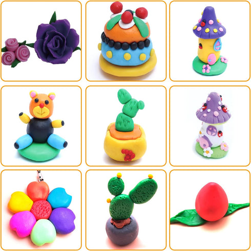Artecho Oven Bake Clay Kit for Adults, Polymer Clay Kit with 5pcs Clay Tools and 31pcs Accessories, Modeling Clay for Jewelry Making, DIY, Home De...
