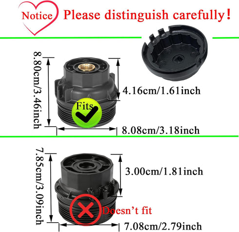 Toyota Oil Filter Wrench, 64mm, 14 Flute, 2.5-5.7L Engine, Black Aluminum...