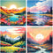 4 Pack Paint by Numbers for Adults, Landscape DIY Acrylic Painting Paint by Numbers Kits on Canvas for Kids Ages 4-8-12 Perfect for Gift Home Wall...
