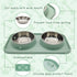 BNOSDM Double Dog Food Bowls Stainless Steel Dog Food and Water Bowls with Non-Spill Plastic Mat Pet Cat Feeder Bowl Set for Puppy Cats Kitten Sma...