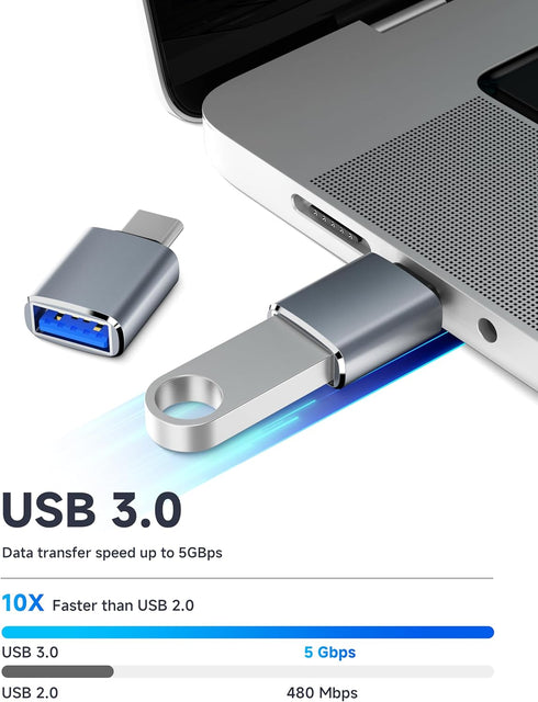 USB to USB C Adapter 4 Pack,?2*Type C Female to A Male Charger Converter?&?2*USB C Male to USB Female?OTG Adapter for iPhone 15 Pro Max 14 13 12,A...