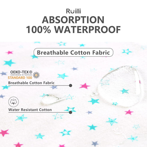 RUILI Waterproof Diaper Changing Pad for Baby, Soft Cotton Reusable Changing Pad Liner, Portable Absorbent Change Mat for Girls Boys Women (1 Pack...
