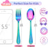 LIANYU 14-Piece Kids Silverware Set, Rainbow Toddler Utensils Flatware Set, Stainless Steel Child Preschooler Cutlery Set, Includes 7 Kids Spoons,...