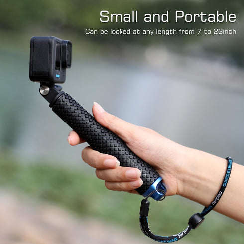 7''-23''Waterproof Pole Selfie Stick Pocket Size Underwater Handle Grip Monopod Alumium for Gopro Hero Session Max Insta360 AKASO DJI OSMO Digital...