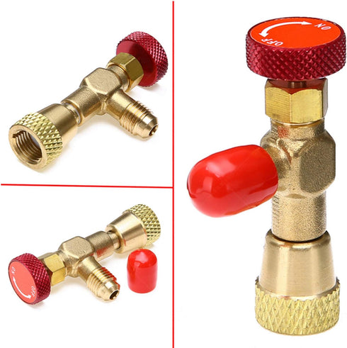 R410A Refrigerant Charging Valve 1/4'' - 5/16'' Copper Flow Control Valves,can Opener for Charging Hose...