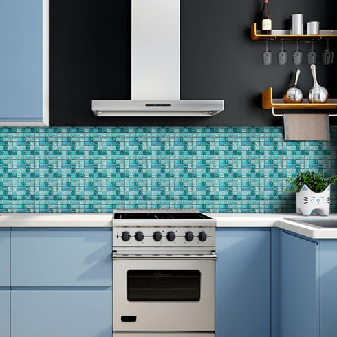 25Pcs Self-adhesive Mosaic Tile transfer for Home Decor, Peel and stick Tile Decal, Water-proof Backsplash Tile Sticker for Kitchen Bathroom,4x4in...