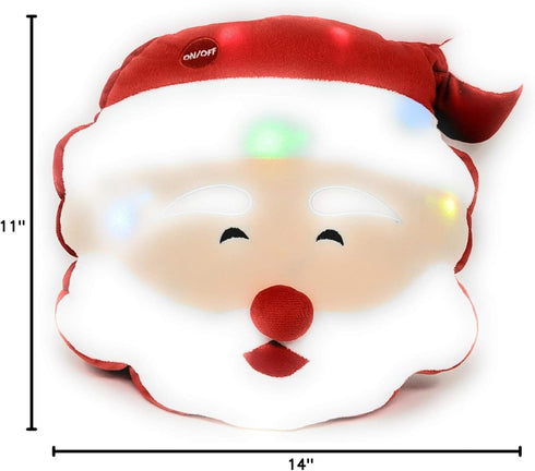 Tache Squishy Light Up Glowing Christmas Santa Claus Microbead Throw Pillow LED Lights...