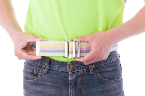 COW&COW Transfer and Gait Belt with Metal Buckle - Transfer Walking and Standing Assist Aid for Caregiver Nurse Therapist 2 inches (Rainbow, 54 In...