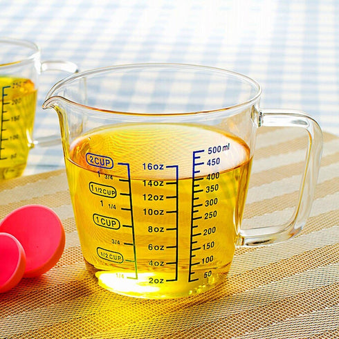 2 Cup Borosilicate Glass Measuring Cup With 50ML Intervals Scale New Kitchen Accessories Easy Measure Liquid Powder Milk Cups...
