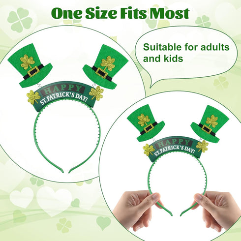 9PCS St Patricks Day Headband,St.Patrick'S Day Green Shamrock Clover Headband for Women Girls Hair Accessories Headwear...