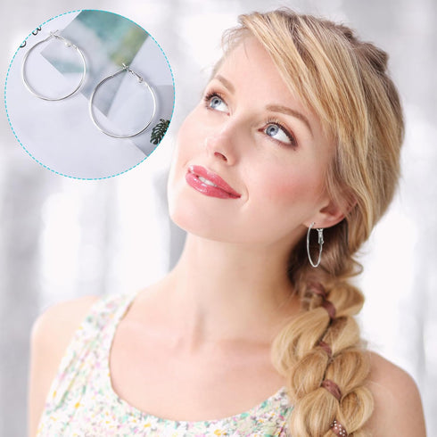 Earrings Finding 96pcs, Earring Hoops for Jewelry Making, Hypoallergenic Alloy Round Earring Hoops Earring Making Supplies for DIY Craft...