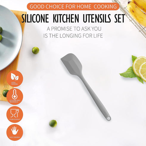 Permanent Warranty Silicone Small Spatula 1 PCS Heat Resistant Silicone Spatula Cooking for Nonstick Cookware Kitchen Gadgets Small Spatula Grey...