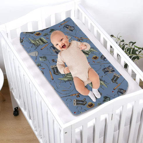 Fishing Changing Pad Cover Fishing Lovers Gift Diaper Changing Table Sheets for Boys Fish Soft Breathable Stretch Fitted Baby Changing Table Cover...