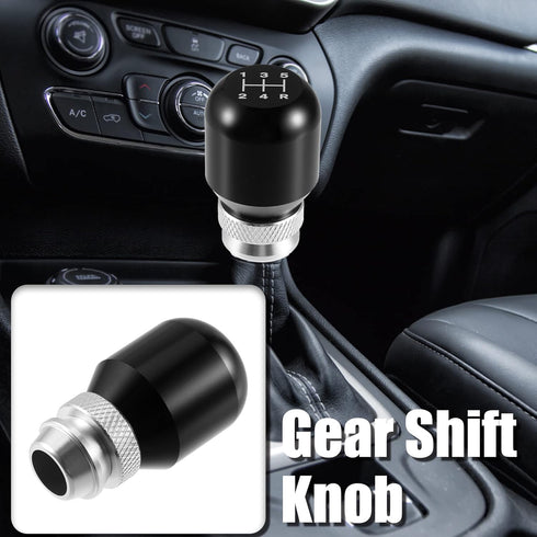 X AUTOHAUX 1 Set 5 Speed Universal Car Adjustable Gear Shift Knob Aluminum Alloy Shift Stick Knob Black for Most Manual Vehicles...
