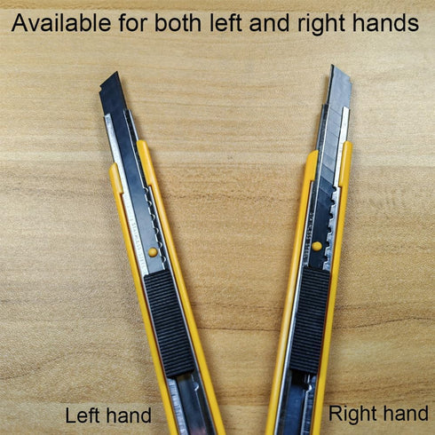 5pcs Right and Left Hand Self-Lock Cutter Knife/Black 9mm Snap Off Blades /60° Blace Knife/Utility Knife/Graphic Knife (Yellow Holder)...