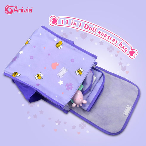 ANIVIA Baby Doll Accessories Set Girl Doll Sleeping Bag with Baby 11 Pcs 18 InchDoll Feeding Set Pretend Play Supplies Makes The Best Imaginative ...