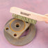 MAXMAN Brass Brush, Heavy Duty Brass Wire Brush Set 2Pcs, Metal Brush, Wire Brushes for Cleaning Rust with 10"Curved Beechwood Handle...