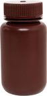 EISCO Reagent Bottle, Amber, 125mL - Wide Mouth with Screw Cap - HDPE Labs...