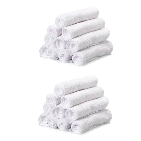 Spasilk Washcloth Wipes Set for Newborn Boys and Girls, Soft Terry Washcloth Set, Pack of 20, White...