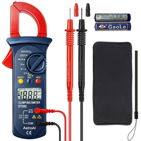AstroAI Digital Clamp Meter 2000 Counts, Multimeter Amp Meter with Auto Ranging; Measures Voltage Tester, AC Current, Resistance, Continuity; Test...