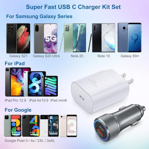 Super Fast Car Charger Type C, Bangfun 25W USB C Charger Block+Dual Port USB Car Charger Cigarette Lighter Adapter for Samsung Galaxy S24/S23 Ultr...