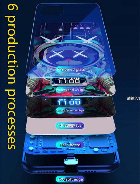 YHan iPhone 12 Pro Max 6.7-inch Case Colorful Luminous Tempered GlassMobile Phone Protective case,A Personalized Phone Case,Specially Designed for...
