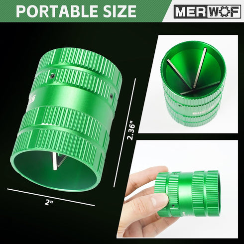 Metal Pipe Reamer for Copper PVC Pipe, Deburring Tool, PlumbingTools, 1/4” to 1-5/8” Inner/Outer Tubing Cleaner, Tube Chamfering Tool (Green)...