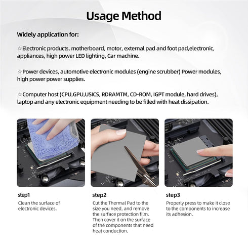 Thermal Pad 14.8 W/mK, 120x120x2.5mm(1 pcs) Silicone Thermal Pads Non Conductive Heatsink Cooling Pad, Highly Efficient Heat Resistant Soft Pad fo...