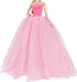 BJDBUS 11.5 inch Girl Doll Clothes, Pink Trailing Wedding Dress with Veil...